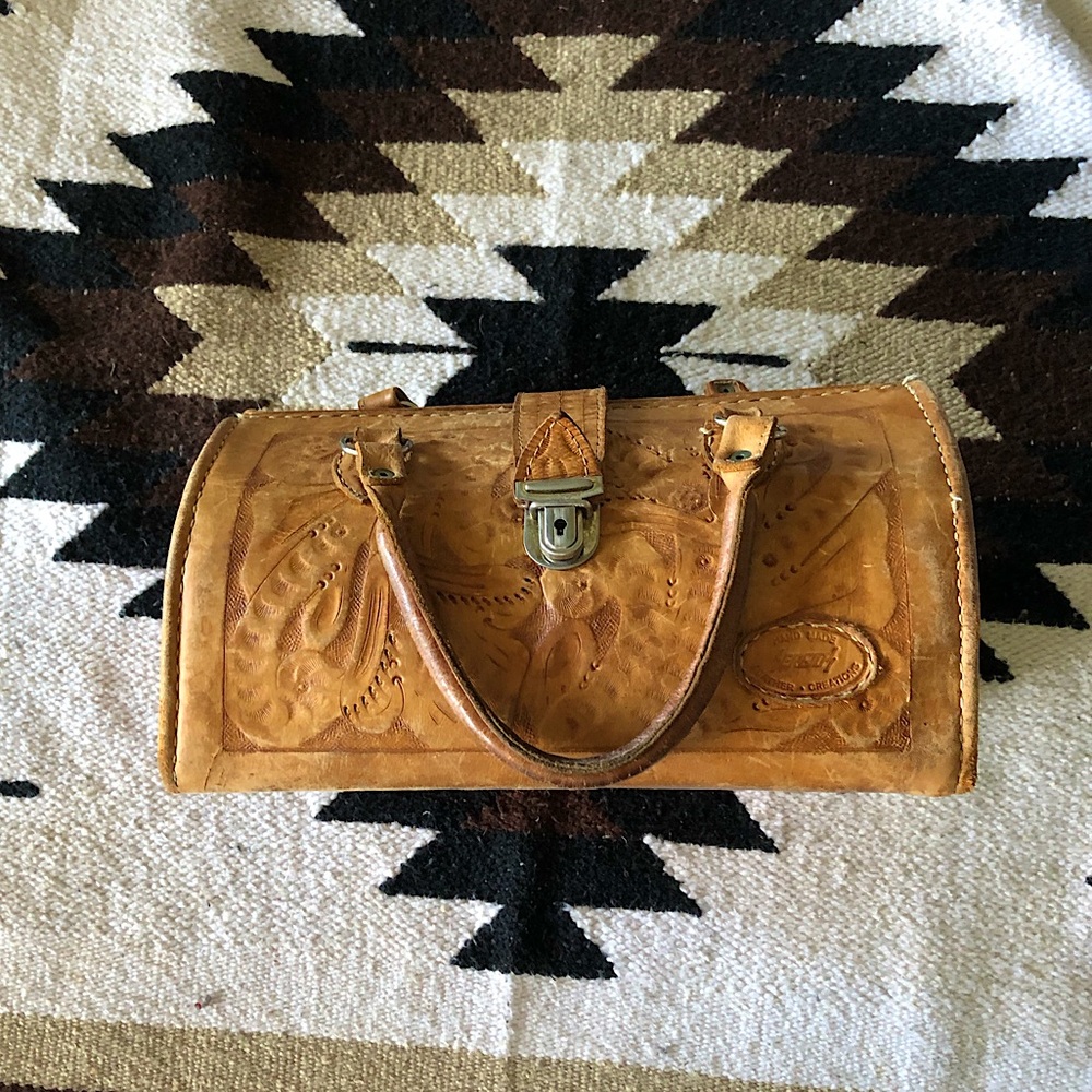Vintage ‘Sergios Leather’ leather apothecary bag